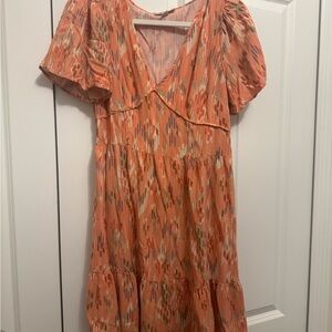 Knox Rose Peach Printed Midi Dress